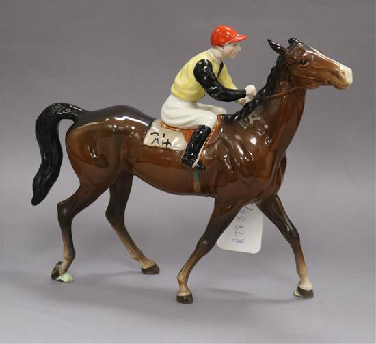 A Beswick horse and jockey height 21cm